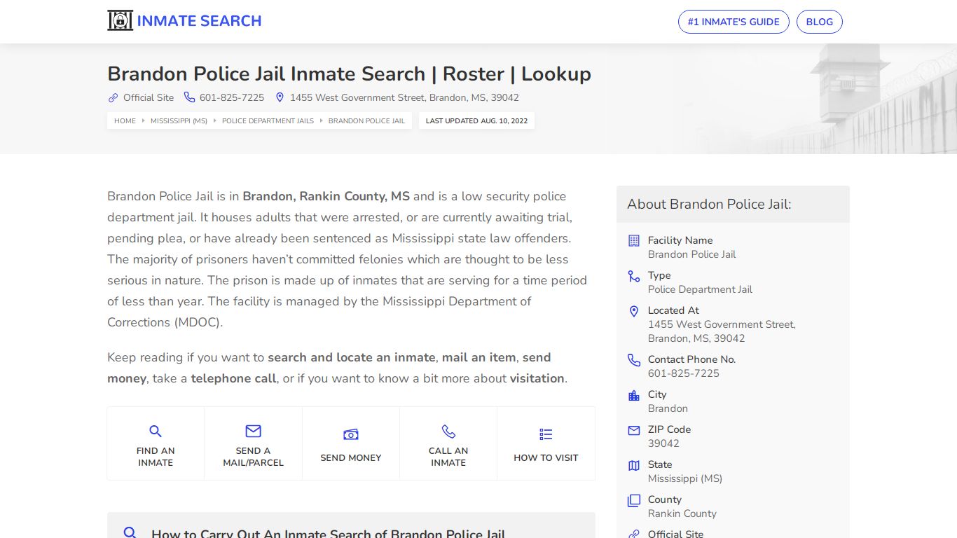 Brandon Police Jail Inmate Search | Roster | Lookup