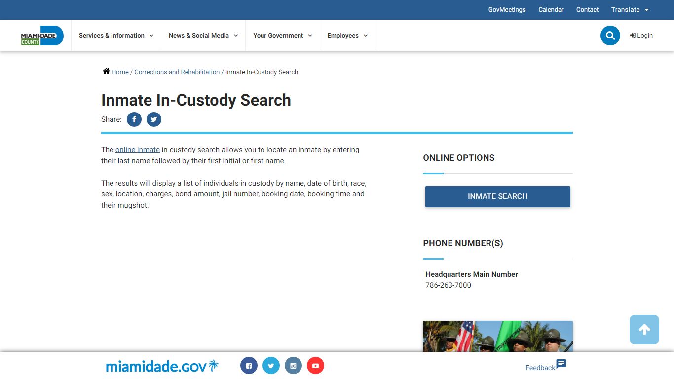 Inmate In-Custody Search